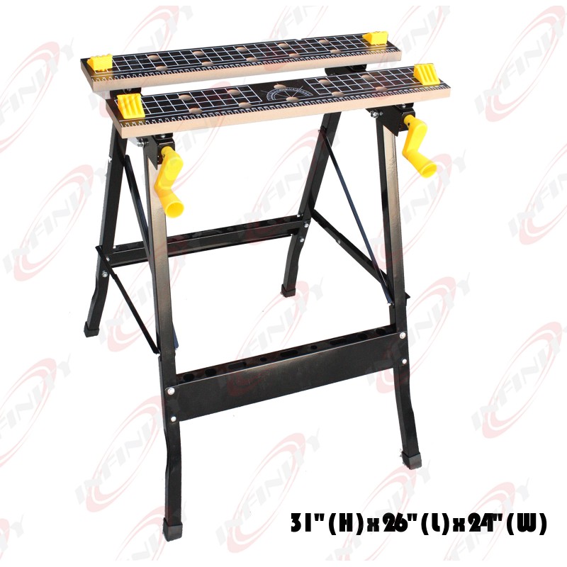FOLDING CLAMP WORK BENCH WOOD WORKING BENCH TABLE W/ADJUSTABLE VISE